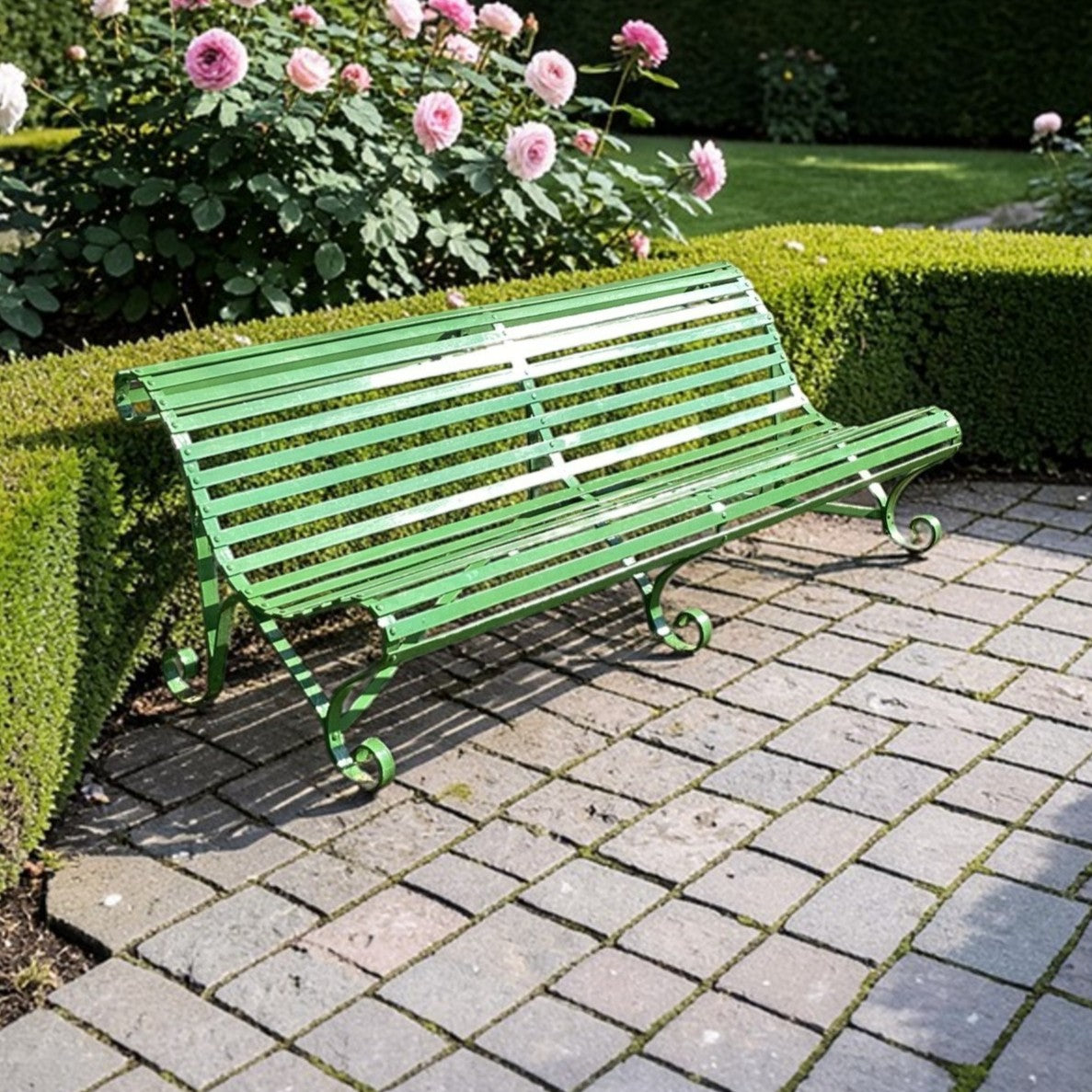 Wrought Iron Strapwork Benches